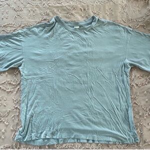 H&M Light Blue Oversized Short Sleeve T-shirt